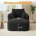 thumbnail image 5 of Muumblus Chaise Lounge Indoor, Cozy Lounge Chair Sleeper Sofa for Adults, No Assembly Required, Black Corduroy, 5 of 10