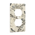 thumbnail image 2 of Yayeee Duplex Wall Plate 1-Gang 4.5"x2.7" Home Receptacle Light Switch Decorative Outlet Cover, Beige Birds, 2 of 7