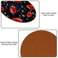 thumbnail image 5 of Seven Starred Ladybird Set of 6 Microfiber Leather Round Coasters, 11x11 cm/4.3x4.3 in - Drink Coasters for Home and Office Use, 5 of 6