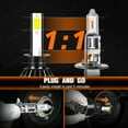 thumbnail image 6 of IVBDQV H1+H11 LED Headlight High Low Beam + H11/H9 Fog Light White Car Light Bulbs，Pack of 6, 6 of 17