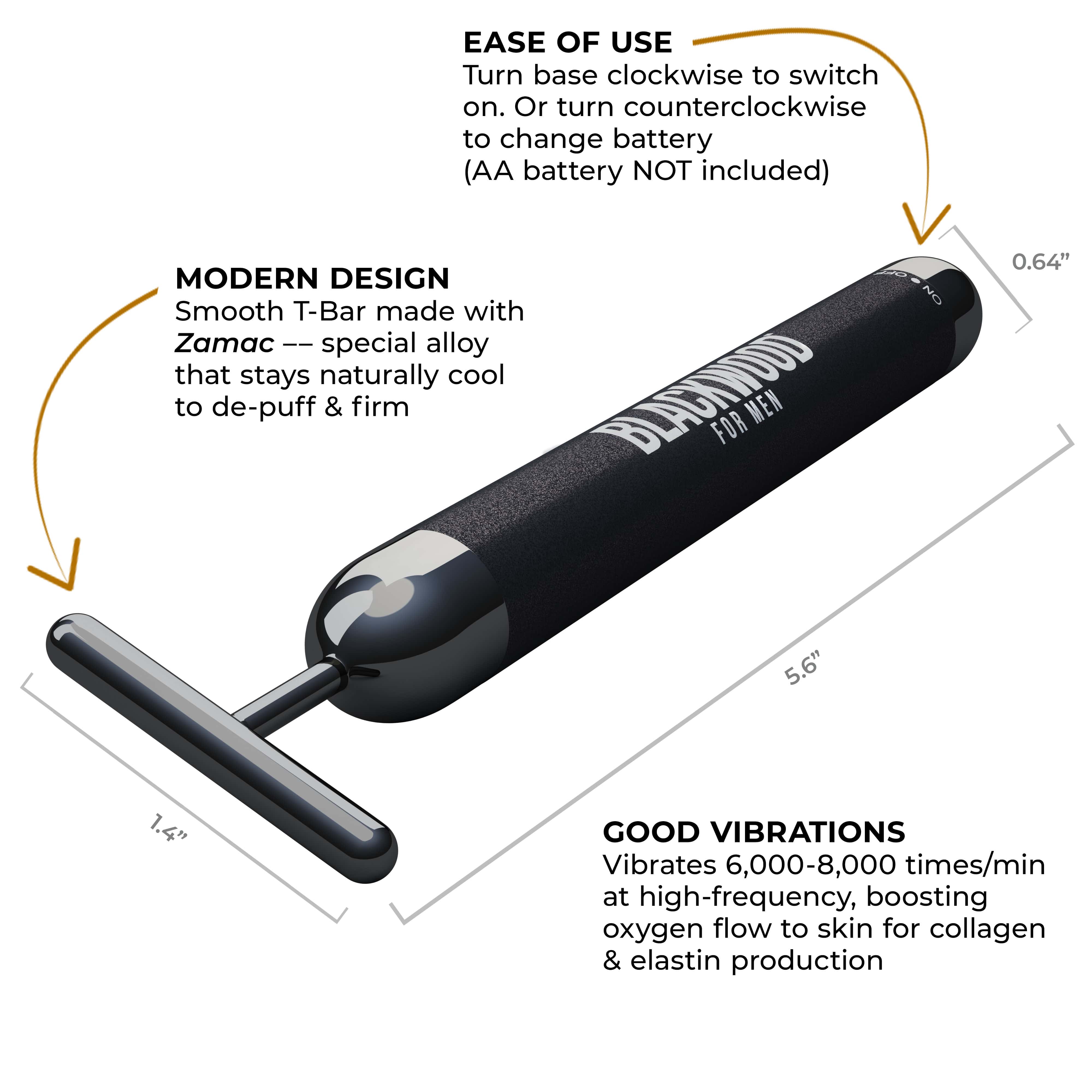 Blackwood For Men Eye Roller Facial Skincare Massager - Spa Jade Roller Alternative - Fights Puffy Eyes, Dark Circles, & Crow's Feet - Skin Tightening Self-Care Treatment