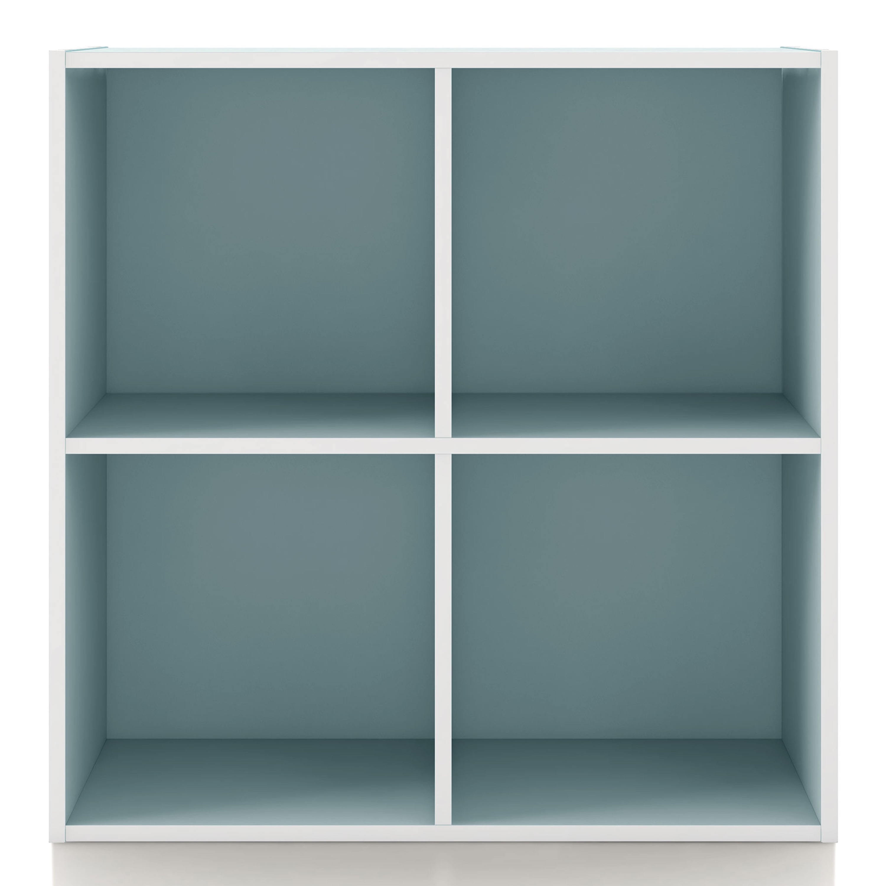 Furniture of America Brooks Stackable 4-Cube Wood Light Blue Kids Bookcase