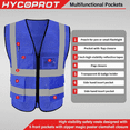 thumbnail image 3 of HYCOPROT High Visibility Mesh Safety Reflective Vest with Pockets and Zipper, Meets ANSI/ISEA SPROT High Visibility Mesh Safety Reflective Vest with Pockets and Zipper, Meets ANSI/ISEA S, 3 of 5