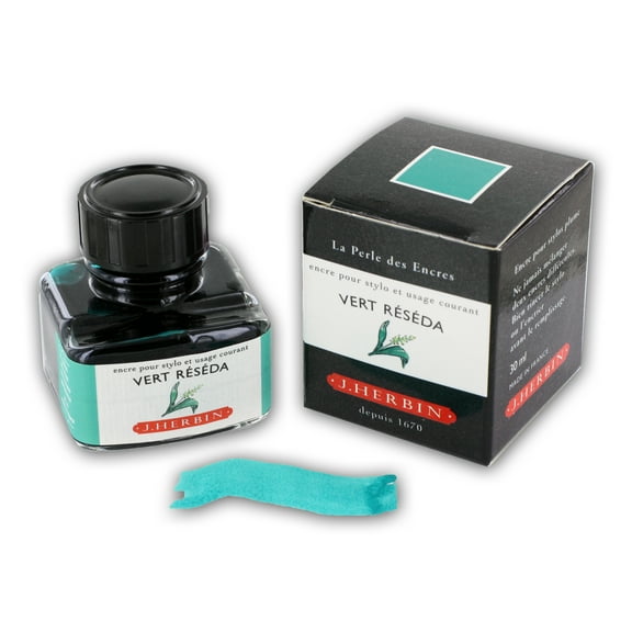 J. Herbin La Perle des Encres Fountain Pen Ink Bottle, 30ml - Vert Reseda (H130-38)