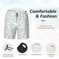 thumbnail image 5 of Lsque Mens Swim Trunks Leaf Print Pattern - Bathing Suit Compression Liner - Beach Swim Shorts Swimwear - (S-3XL) - Stretch Quick Dry -Small, 5 of 9