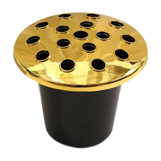 Jarrón para cementerio, soporte para flores, recipiente decorativo para tumba, arreglo funerario decorativo Espuma de oro negro