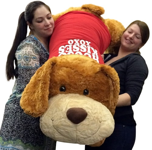 hugging stuffed animals