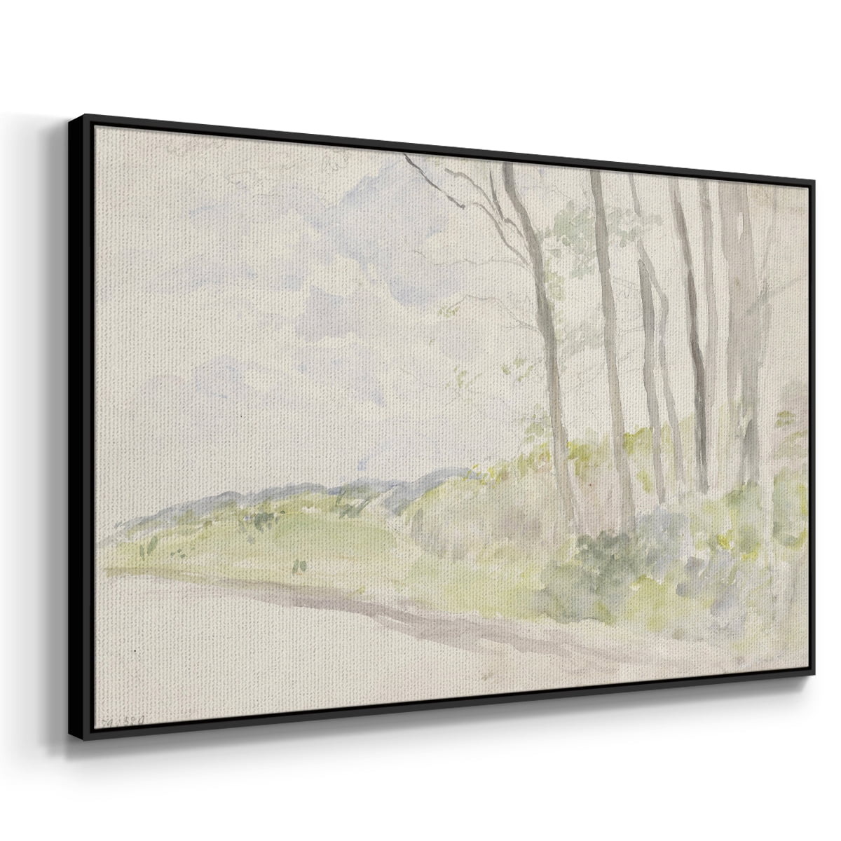 Vintage Landscape-CCCLII By Wexford Home Framed in Black Wood Gallery Wrapped Canvas 25 in. x 37 in.