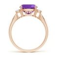 thumbnail image 2 of ANGARA Natural Cushion 3.1 ct Amethyst Solitaire Ring with Diamond Accents in 14K Rose Gold for Women (Size-9mm) | February Birthstone, Anniversary, Jewelry Gift for Women | Natural Amethyst Ring, 2 of 9