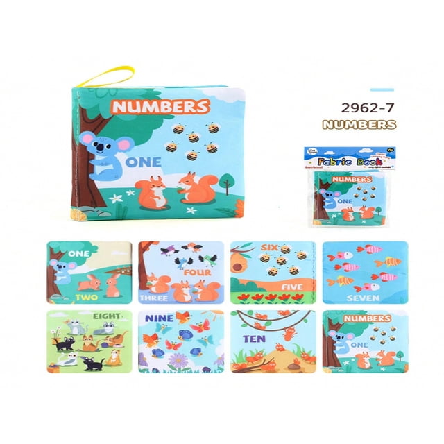 Dosaele Baby Early Education Tear-Resistant Cloth Book 9 Themes Montessori With Rustling Paper Washable Parent-Child Cloth Book For Early Education And Cognitive Activities