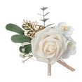 thumbnail image 1 of Boutonniere de Boda Rosa Artificial - Flores de Seda, Decoración de Perlas y Clip Ajustable - Boutonniere para Novio/Padrino en Bodas/Fiestas, 1 of 2