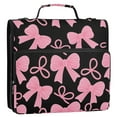 thumbnail image 2 of ALAZA Zipper Binder Pink Bows 1.5 inch 3 Ring 500 Sheet Capacity File Folder School Organizer, 2 of 8