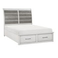 thumbnail image 2 of Classic Antique White and Gray Queen Platform Bed with Footboard Drawers Wooden Furniture 1pc, 2 of 7