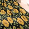 thumbnail image 3 of Black Sunflower Bud Pattern Blanket,Comfortable Soft Flannel Throw Blanket,All Season,Warm Lightweight Blankets for Sofa Bed Couch Living Room Chair,30"x40", 3 of 4