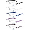 thumbnail image 2 of DOOViC 5 Pack Rimless Reading Glasses Blue Light Blocking Computer Readers Anti Eyestrain 2.00, 2 of 4