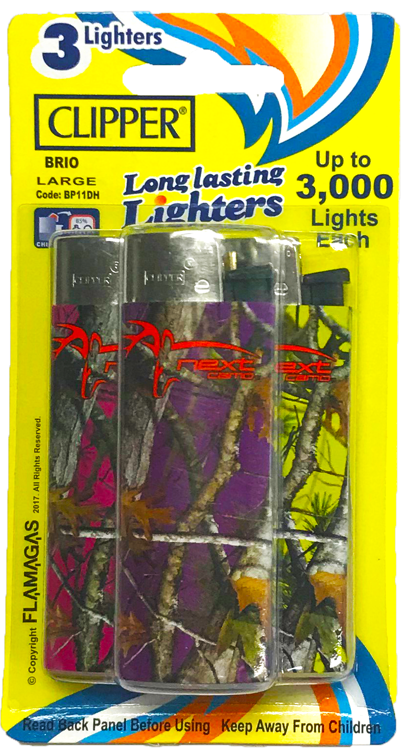 Clipper 3pk Camouflage Lighters