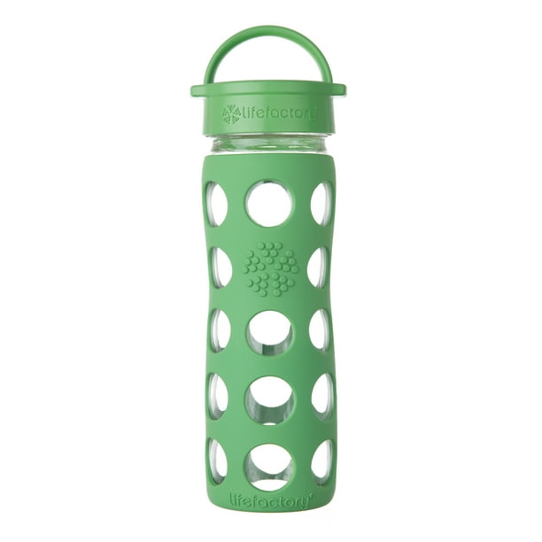 Lifefactory 16oz Glass Water Bottle with Classic Cap Grass Green