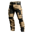 thumbnail image 3 of ShomPort Cargo Pants for Men Color Block Full Length Pants with Multi Pockets Workwear Outdoor Hiking Pants, 3 of 5
