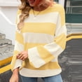thumbnail image 4 of Fesfesfes Women Sweater Tops Tie Dye V-neck Loose Knitting Sweater Casual Long Sleeve Splicing Coat Clothes Sale, 4 of 9
