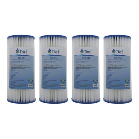 - Tier1 Replacement for Pentek R30-BB 30 Micron 10 x 4.5 Pleated Polyester Sediment Water Filer 4 Pack