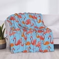 thumbnail image 3 of Yiaed Flamingo Print Blanket Throw Blanket Soft Cozy Flannel Blanket for Home Bed Sofa Couch Chair-60"x50", 3 of 6