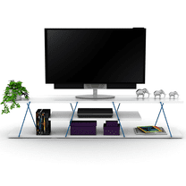 Cfowner 56" TV Stand for TV up to 60 inch, Entertainment Center with Storage Shelves, Modern Industrial Media TV Console Table for Living Room