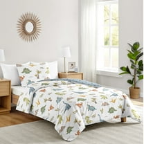 Sweet Jojo Designs Watercolor Dinosaur Dino Boy Twin Bed Comforter Bedding Set 2 Piece