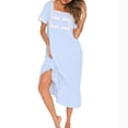 thumbnail image 4 of SWSMCLT Women's Short Sleeve Victorian Vintage Nightgown Lace Soft Comfy Long Cool Fall Sleepwear Summer Pjs Princess Sky Blue Medium, 4 of 5