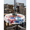thumbnail image 2 of Outdoor Tablecloth with Umbrella Hole Zipper 4th of July Round Tablecloth 60" Waterproof Outside Table Cloth Independence Day Spring Floral American Flag Patio Table Cover Tablecloths for Picnic, 2 of 8