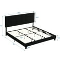 thumbnail image 2 of King Size Upholstered Bed Frame With Linen Headboard, No Box Spring, Wood Slat Support, Easy Assembly, Black, 48.31 In Tall Platform To Assemble, 80.83 Wide Sleeping, 2 of 6