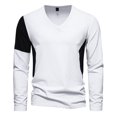 thumbnail image 2 of Tawop Mens Casual Shirts Long Sleeve Pullover V Neck Casual White L, 2 of 5