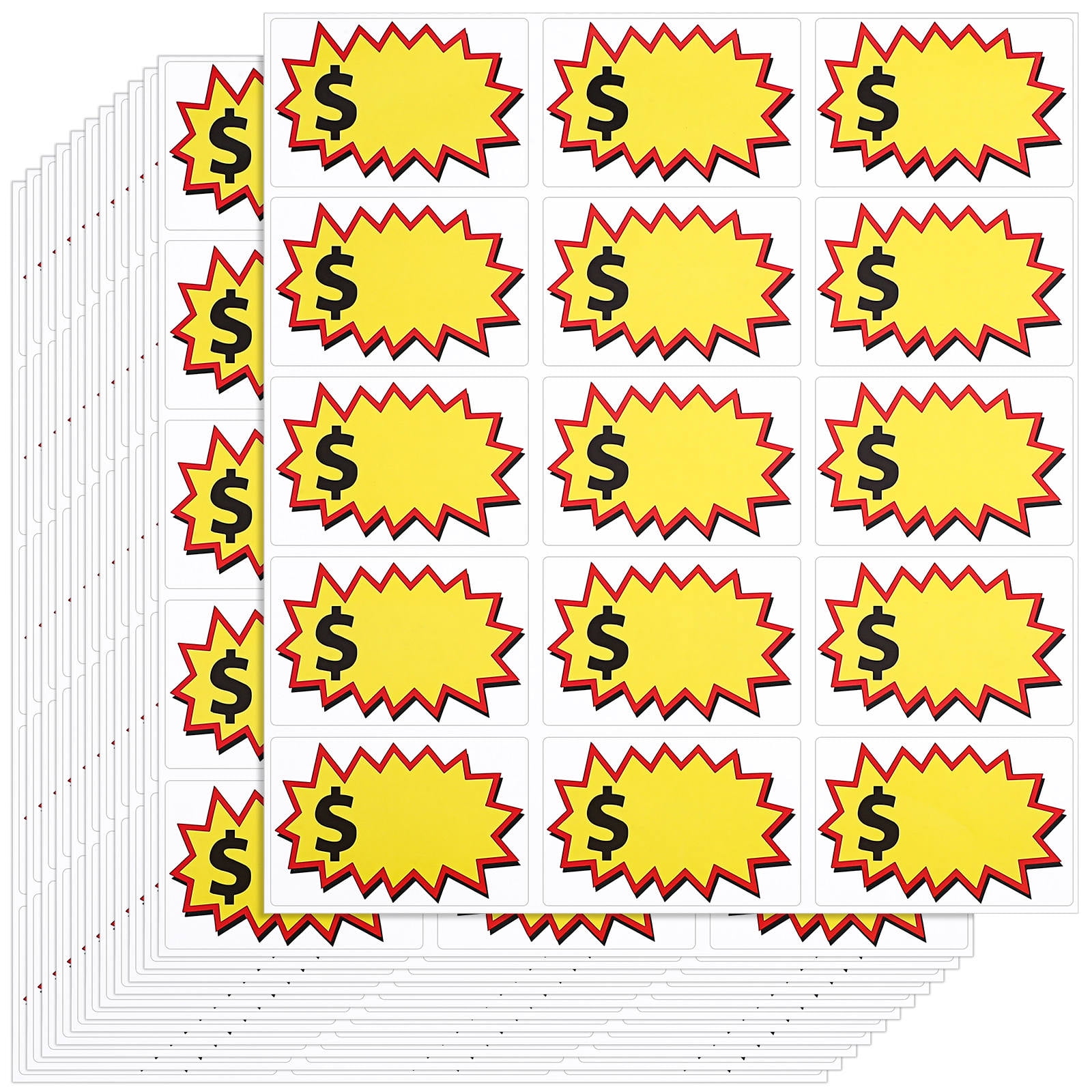 KAJNBN 20 Sheets Copper Plate Adhesive Small Stickers For Supermarket Pricing