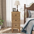 thumbnail image 3 of Tribesigns Solid Wood End Table, Fully Assembled Narrow Side Table with Drawers for Small Spaces, Living Room, Bedroom, Wood Color, 3 of 10
