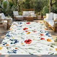 thumbnail image 3 of Fsddascl Rustic Pressed Floral Outdoor Rug for Patio/Deck/Porch, Non-Slip Large Area Rug 5 x 8 Ft, Vintage Multicolor Leaves Floral Indoor Outdoor Rugs Washable Area Rugs, Camping Rug Carpet, 3 of 5