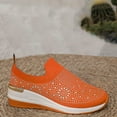 thumbnail image 5 of Viluyesy Womens Sneaker, Soft Sole Rhinestone Gowalk Casual Breathable Slip-On Shoes Orange US7.5, 5 of 8