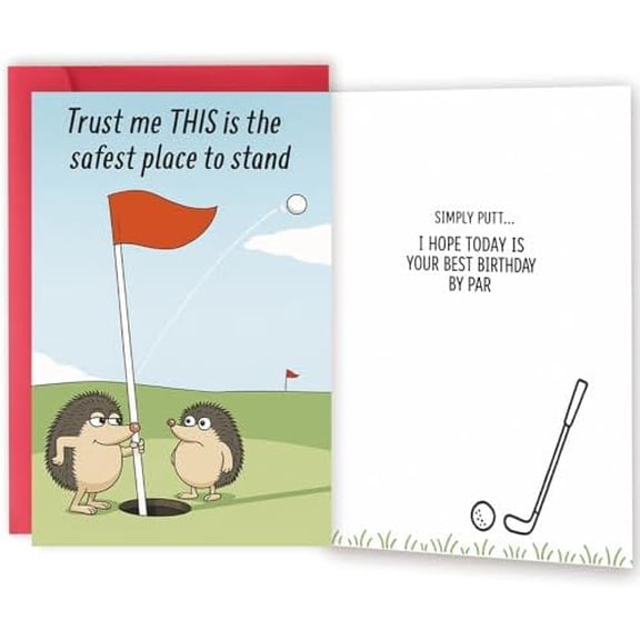 Funny Golf Birthday Card for Men Women, Tee-Rific Golfer Birthday Card For Sports Lovers - Meaningful Card$$Office