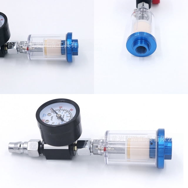 Manómetro para pistola pulverizadora neumática, separador de aceite y agua, válvula reguladora para pistola pulverizadora de pintura, filtro, rejilla de agua, rejilla de cola