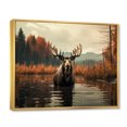 thumbnail image 2 of Designart "Autumn Palette of Brown Moose" Animals Floater Framed Canvas Art Print, 2 of 7