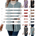 thumbnail image 3 of Women's Double-Sided Plush Vest, Solid Color Sleeveless Jacket with Pockets, Casual Quilted Outerwear for Women, Warm Winter Vest without Sleeves, Soft Plush Layering Piece for Fall and Winter Navy, 3 of 8