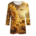 thumbnail image 5 of CYMMPU 3/4 Sleeve Crew Neck Blouses for Women Dressy Casual Bee Graphic Loose Fit Spring Tunic Tops Fall Fashion Shirts Lightweight Basic T-Shirts XXXL, 5 of 5