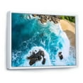 thumbnail image 2 of Designart "Aerial View of a Rocky Beach VII" Beach Framed Wall Art - Coastal White Beach & Ocean Hallway Framed Wall Art Decor, 2 of 6