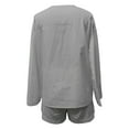 thumbnail image 5 of NMMUED Linen Sets for Women 2 Piece Loungewear Gauze Sets for Women 2 Piece Short Sets for Women Button Down Shirt and Shorts Set Women, Gray S, 5 of 5