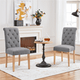 thumbnail image 2 of Topeakmart Alden Design 6 Pieces Padded Parsons Fabric Upholstered Dining Chairs, Light Gray, 2 of 8