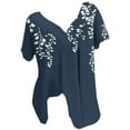 thumbnail image 1 of Blusas de Manga Corta para las Mujeres con Cuello en V Impreso Suéter Casual Top, Blusas para las Mujeres Casual, 1 of 4