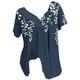 thumbnail image 1 of Blusas de Manga Corta para las Mujeres con Cuello en V Impreso Suéter Casual Top, Blusas para las Mujeres Casual, 1 of 4