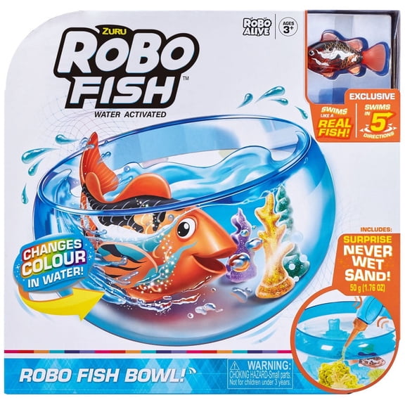 Robo Alive Robo Fish Swim'n Fish Bowl Playset (Orange)