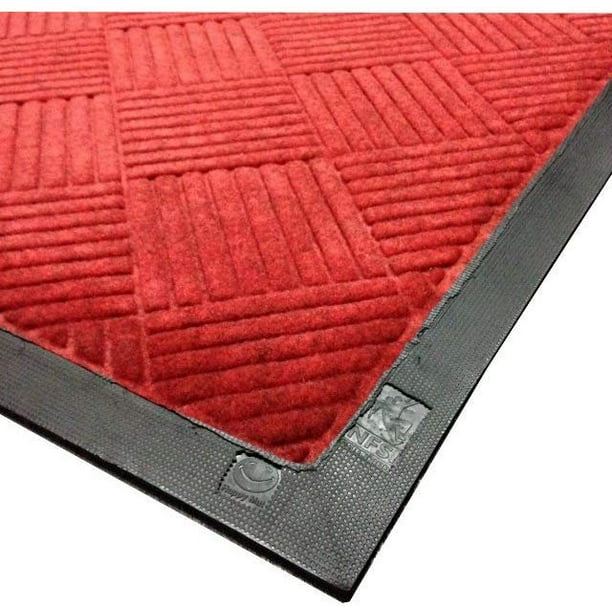 Entrance Floor Mat, Diamond Design (Red, 3x10 Ft)