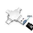 thumbnail image 1 of Lector de tarjetas OTG cuatro en uno para adaptador Apple, teléfono Android, tarjeta TF, lector de tarjetas tipo C de disco U, 1 of 1