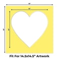 thumbnail image 2 of Yellow Picture Frame Mat for 19x19 Frames - Heart Opening for 15x15 Photos - 1 Mat, 2 of 7