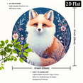 thumbnail image 2 of 2D Flat, Vintage Aluminum Metal Wall Art - Fantasy White Fox with Floral Starry Night Design, Diamond Round Sign for Indoor_Outdoor Home, Cafe, Garage Decor, Indoor Wall Decor8*8in, 2 of 6